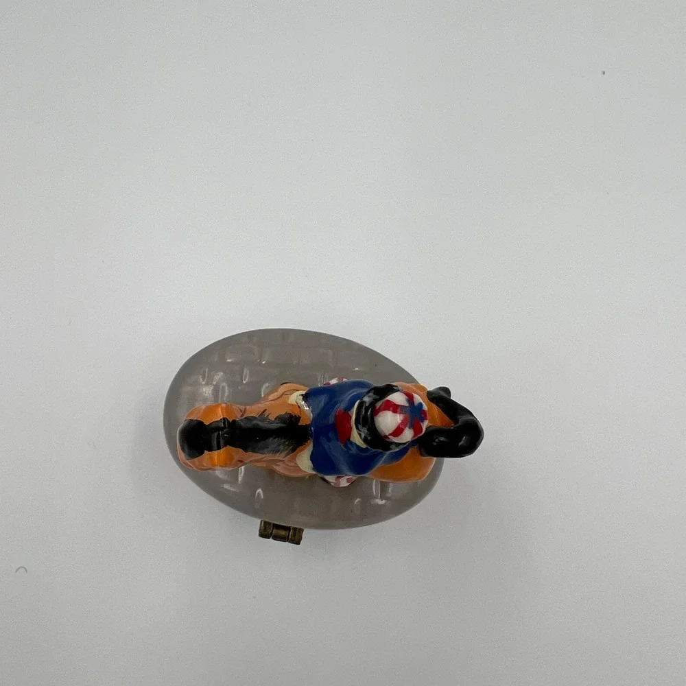 Vintage Uncle Sam Ceramic Trinket Box‎ Americana Patriotic Jewelry Box Horse